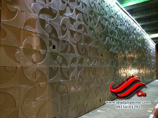 نمای دکوراتیو با سنگ مصنوعی طرح هلالی