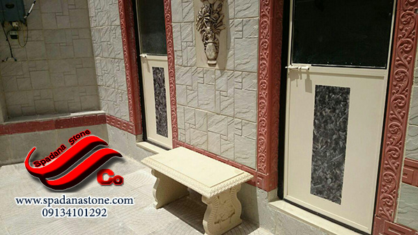 نیمکت سیمانی و سنگ نما